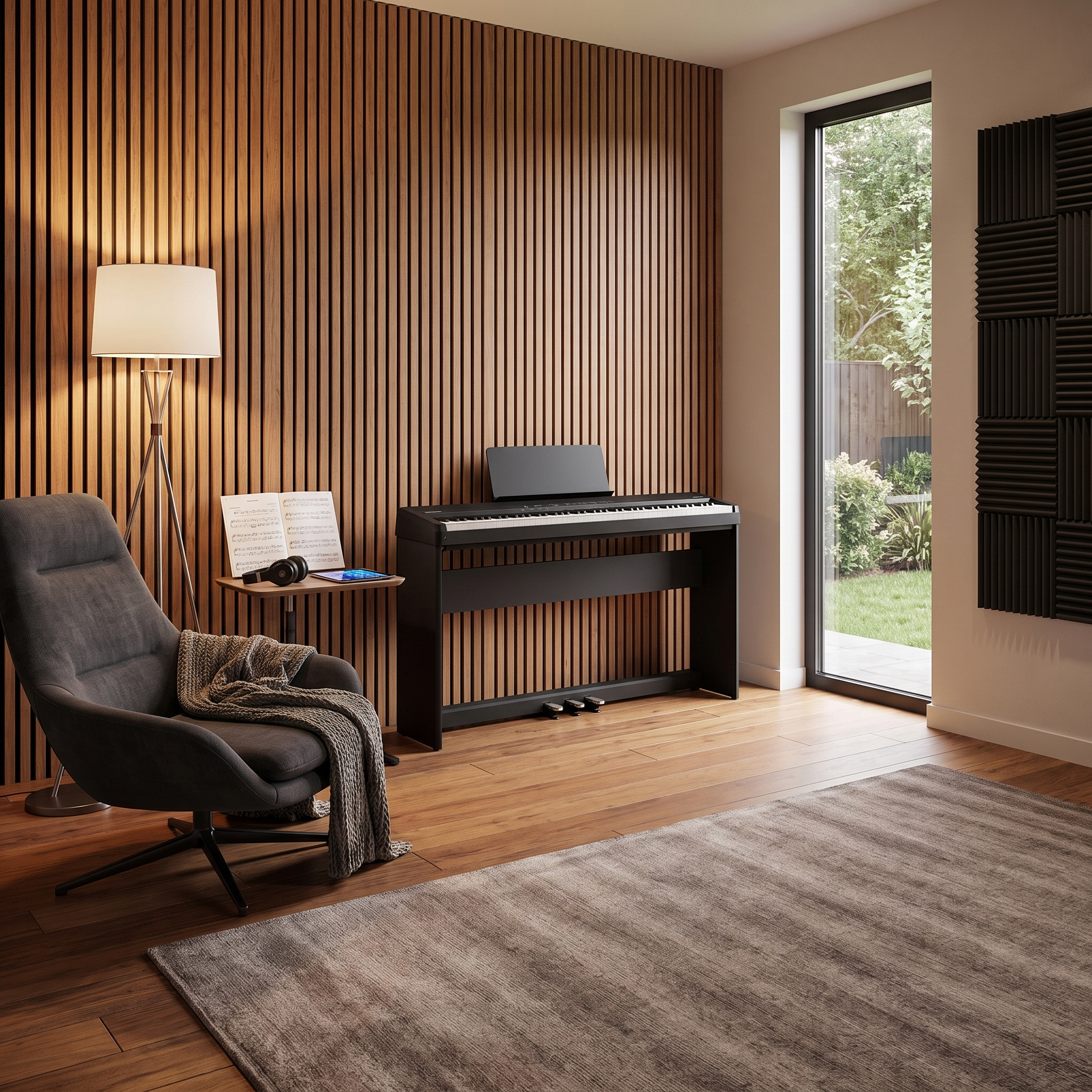 Roland FP40 in Black in a modern home - Merriam Pianos